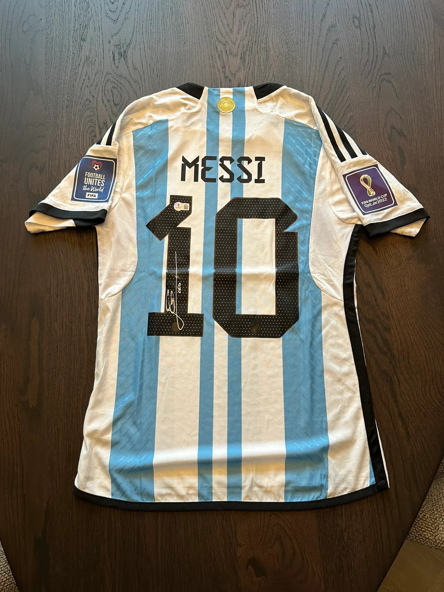 Lionel Messi signed jersey World Cup final 2022