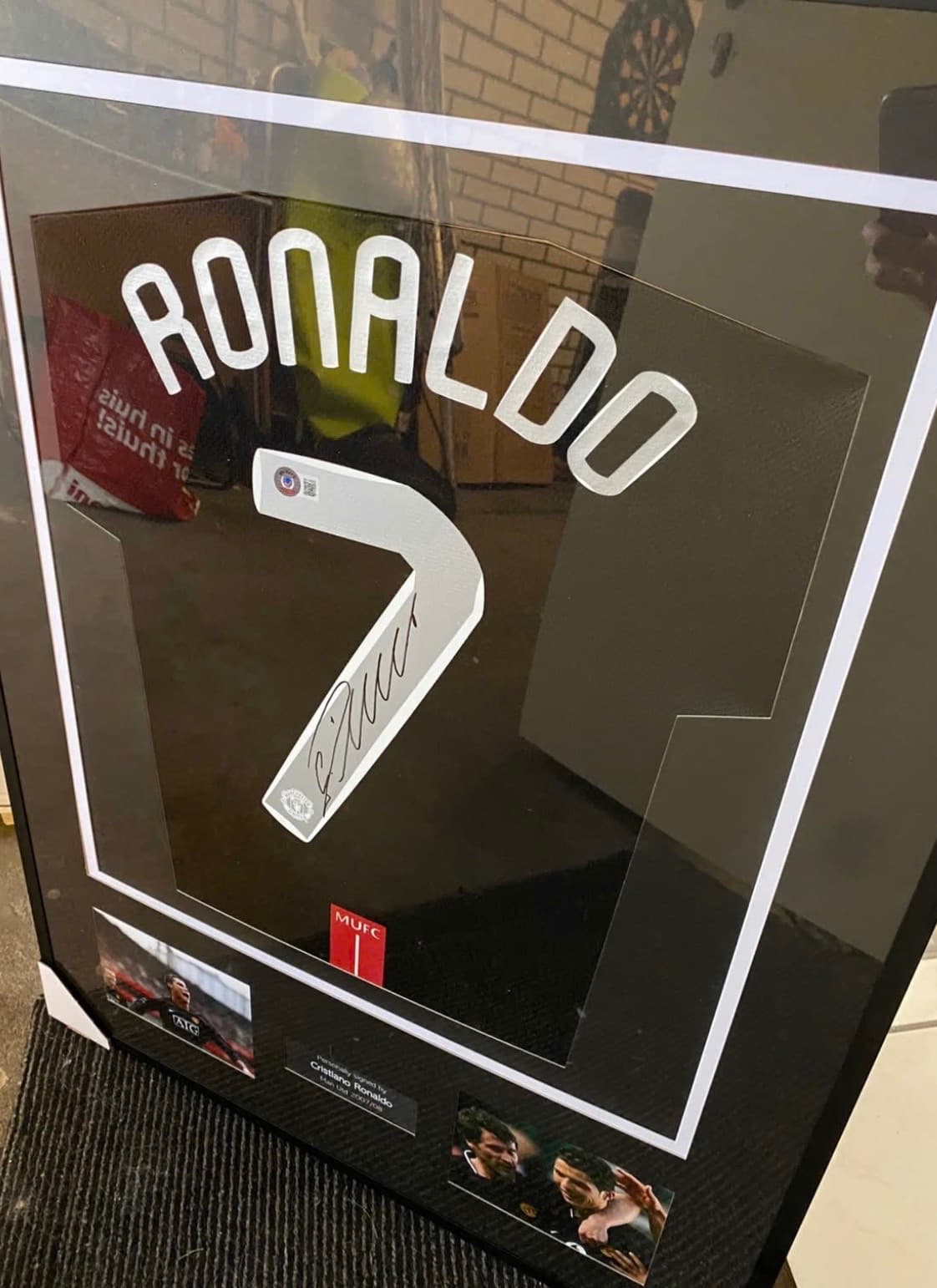 Ronaldo gesigneerd shirt Manchester united met Beckett coa
