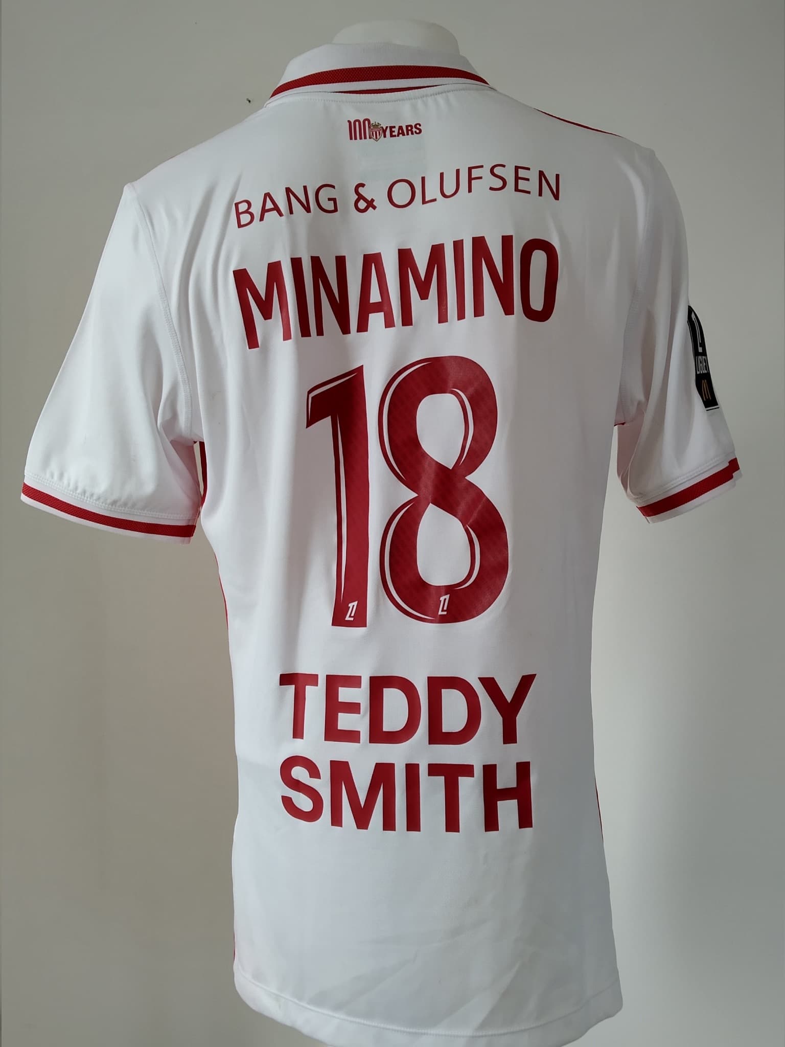 Takumi Minamino AS Monaco Match Worn Shirt – VS Le Havre AC 2025 – UNWASHED – Official Club COA / Invoice
