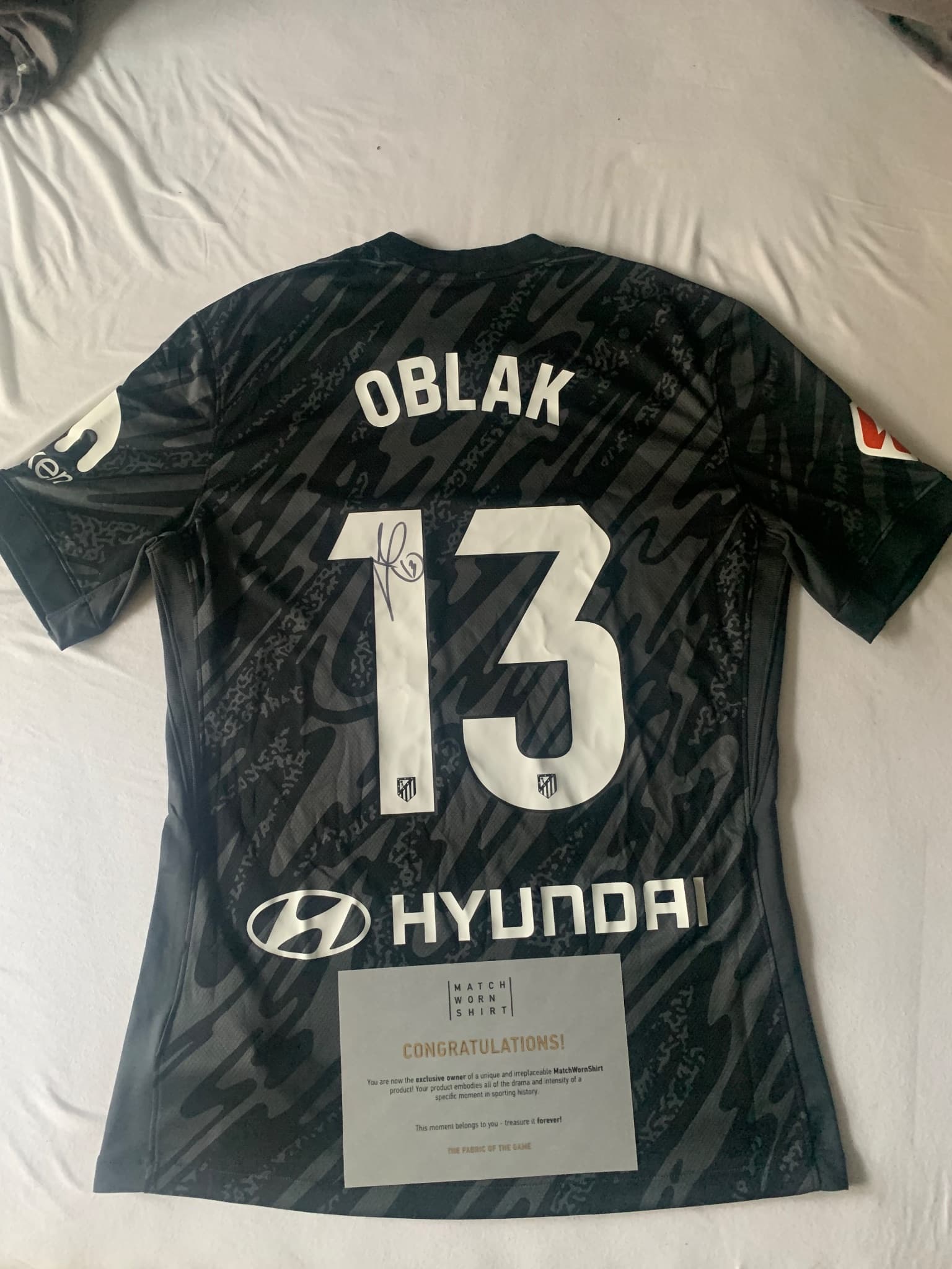 Matchworn & Sigend Jan Oblak Atletico Madrid