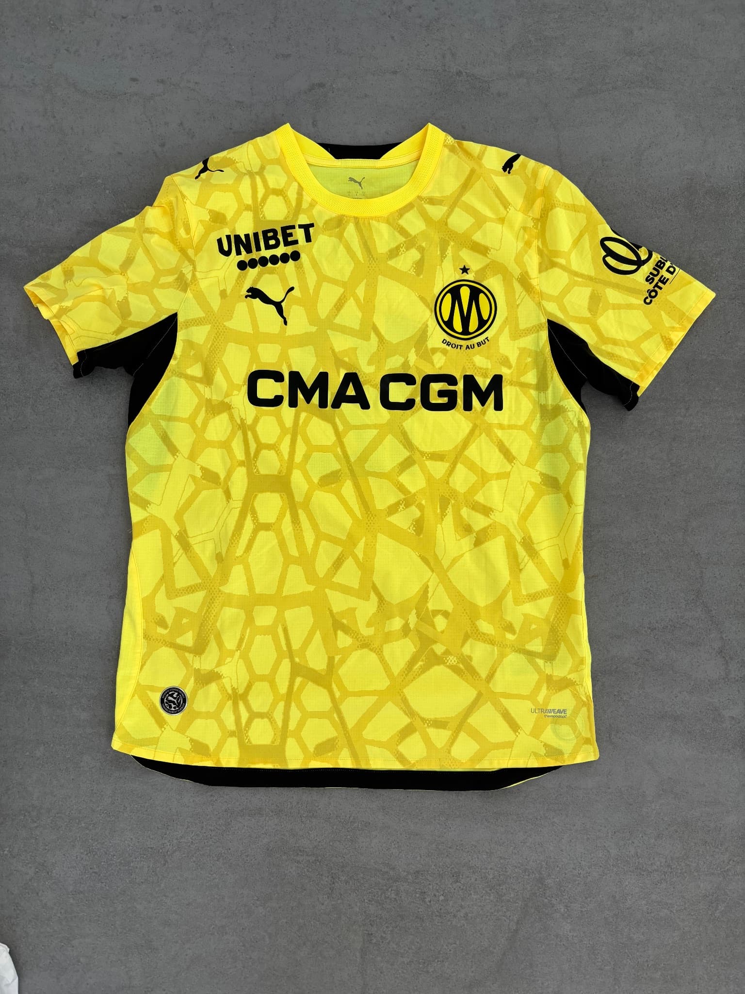 Olympique Marseille, Jeffrey de LANGE, signed, match-issued, coa
